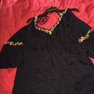 Floral off the shoulder shirt